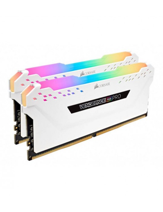 CORSAIR VENGEANCE RGB PRO SERIES 16 GO (2X 8 GO) DDR4 3200 MHZ - BLANC