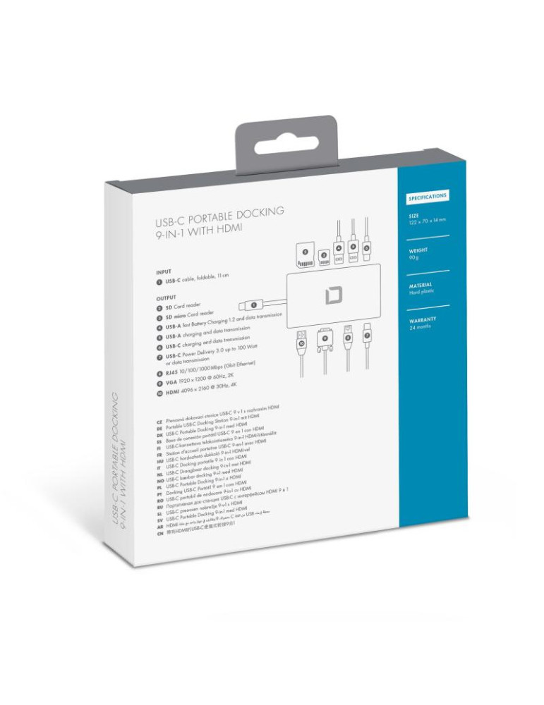 DICOTA Station d'accueil USB-C  9-in-1 + HDMI | DOTIRI