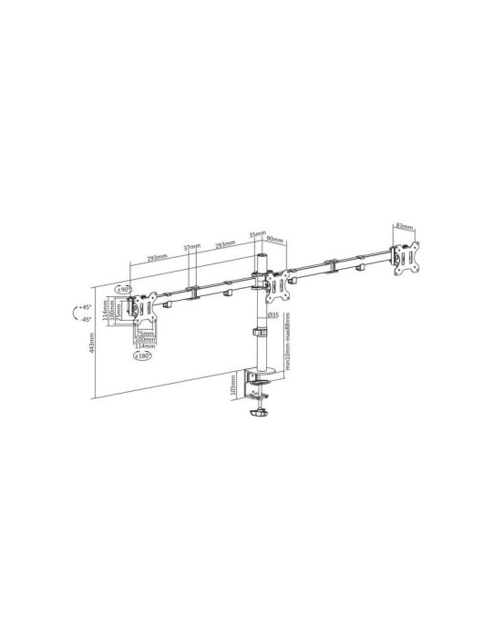 KIMEX Support de Bureau A Pincer pour 3 Ecrans | DOTIRI