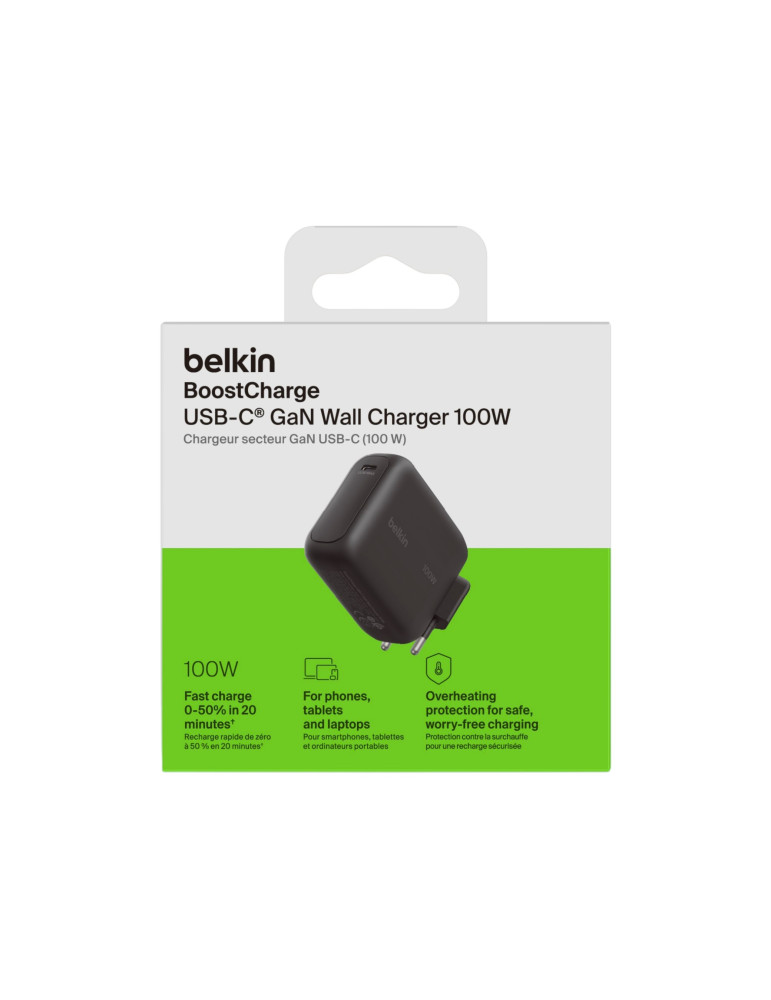 BELKIN Chargeur Secteur GaN USB-C 100W (Noir) | DOTIRI