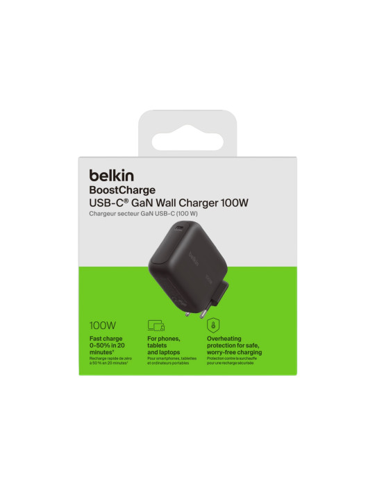 BELKIN Chargeur Secteur GaN USB-C 100W (Noir) | DOTIRI