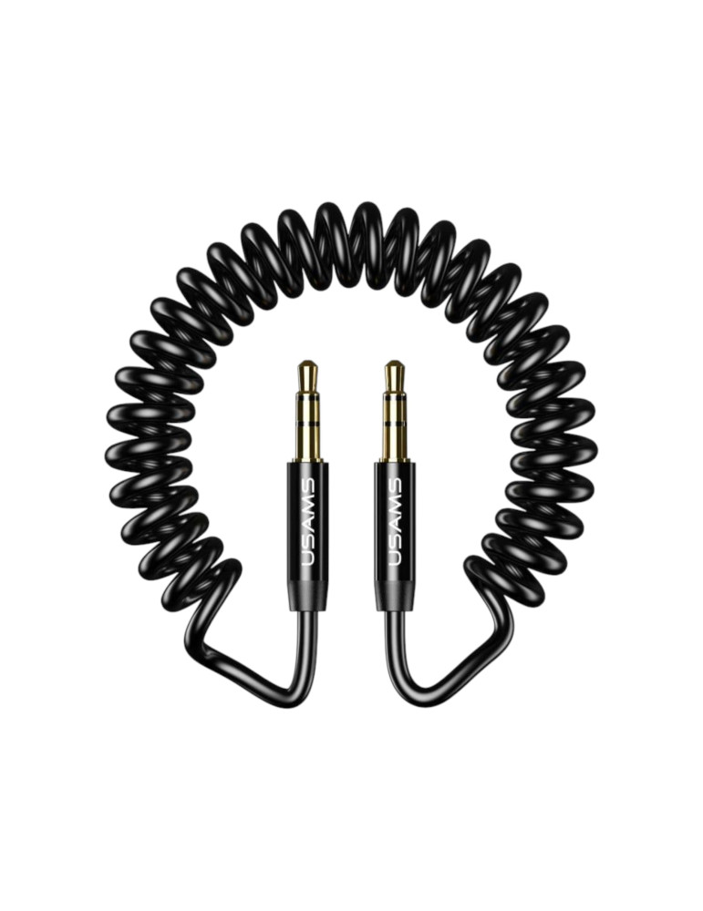 USAMS Câble Audio à ressort 1,2m (Noir) | DOTIRI