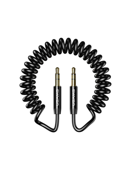 USAMS Câble Audio à ressort 1,2m (Noir) | DOTIRI