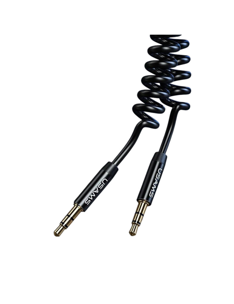 USAMS Câble Audio à ressort 1,2m (Noir) | DOTIRI