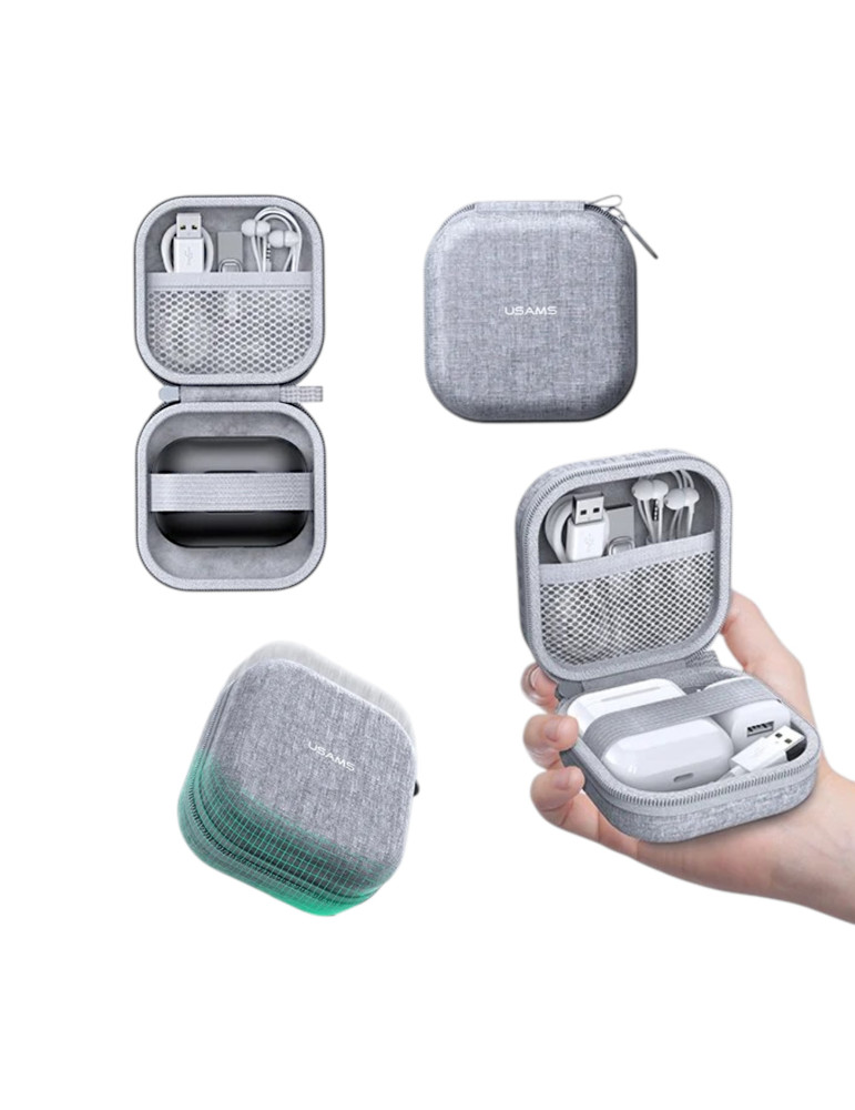 USAMS Etui de Rangement Ecouteurs TWS (Gris) | DOTIRI