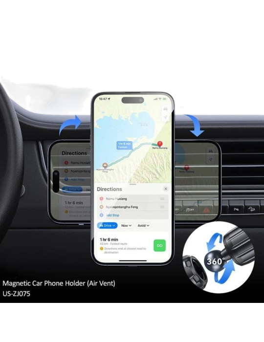 USAMS Support Voiture Magnetique (Noir) | DOTIRI