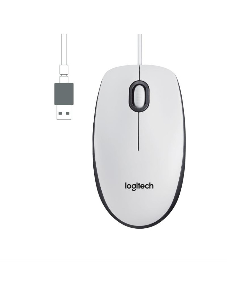 Logitech M100 USB Blanc