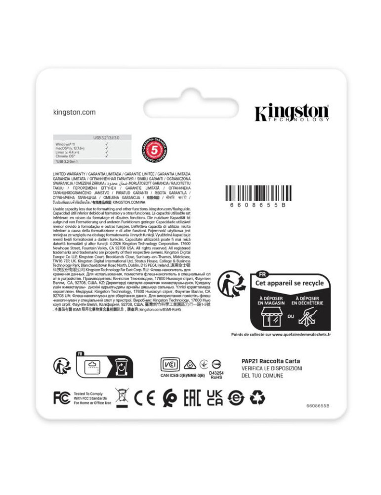 Kingston Technology DataTraveler 128 Go Kyson