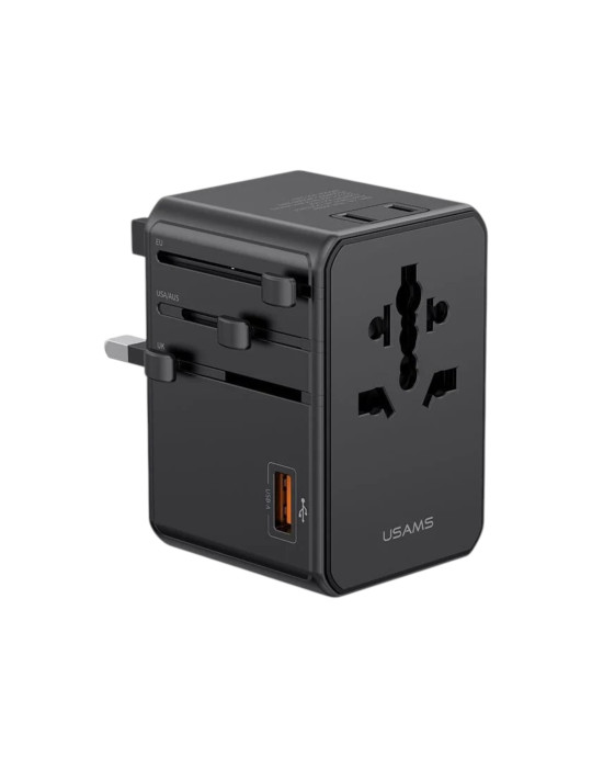 USAMS Chargeur Voyage Universel GaN 100W 4 Ports (US/AU/UK/EU)