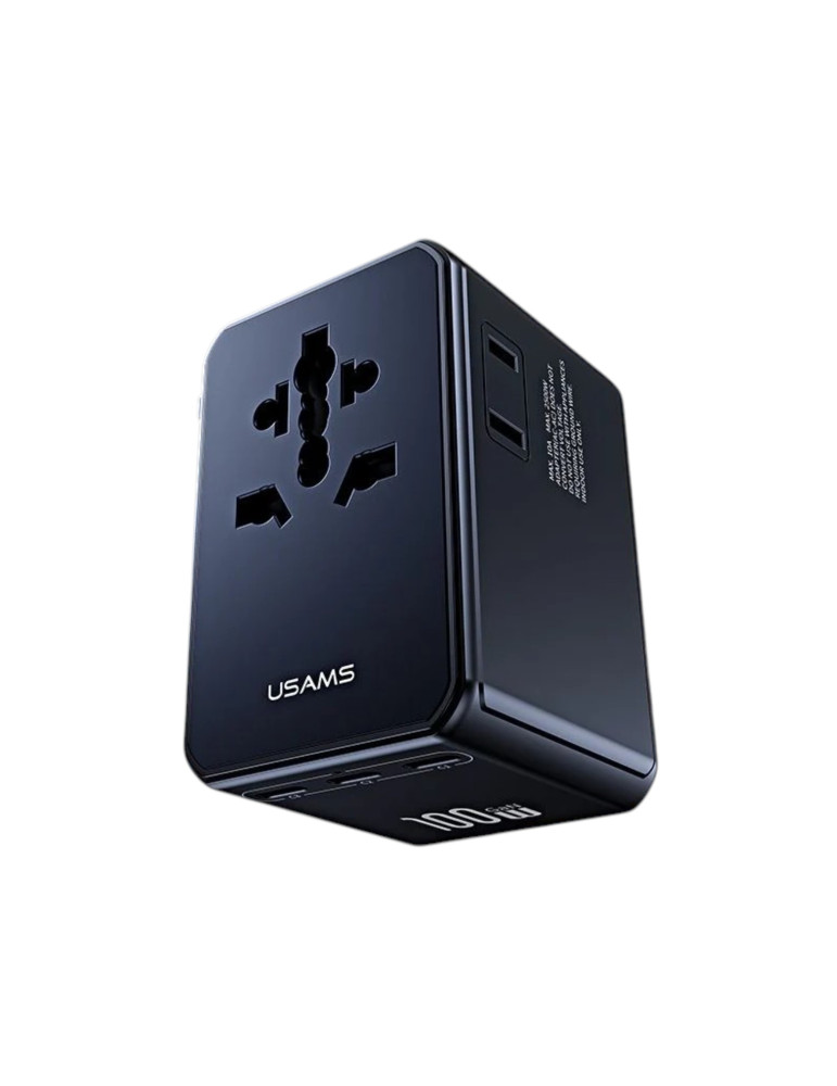 USAMS Chargeur Voyage Universel GaN 100W 4 Ports (US/AU/UK/EU)