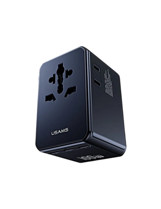 USAMS Chargeur Voyage Universel GaN 100W 4 Ports (US/AU/UK/EU)