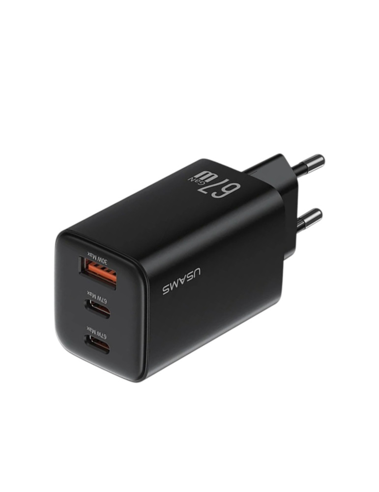 USAMS Chargeur Secteur GaN 67W 3 Ports
