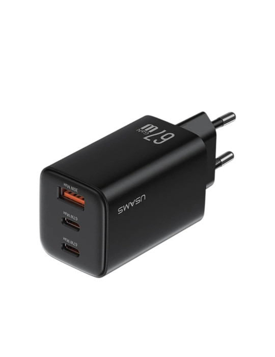 USAMS Chargeur Secteur GaN 67W 3 Ports