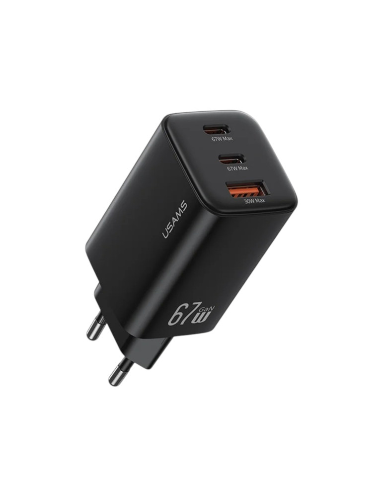 USAMS Chargeur Secteur GaN 67W 3 Ports