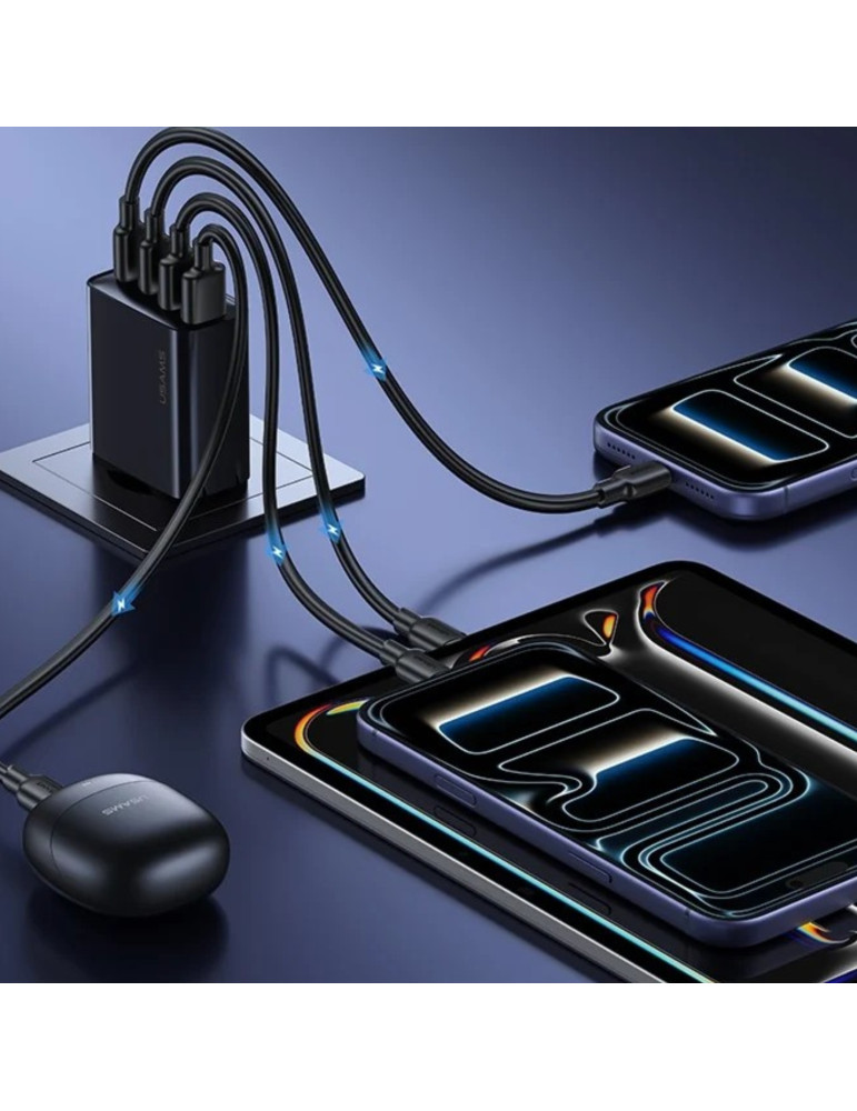 USAMS Chargeur Secteur GaN 40W 4 Ports