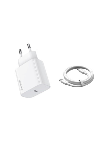 USAMS Chargeur Secteur 20W + Câble USB-C vers USB-C 60W 2