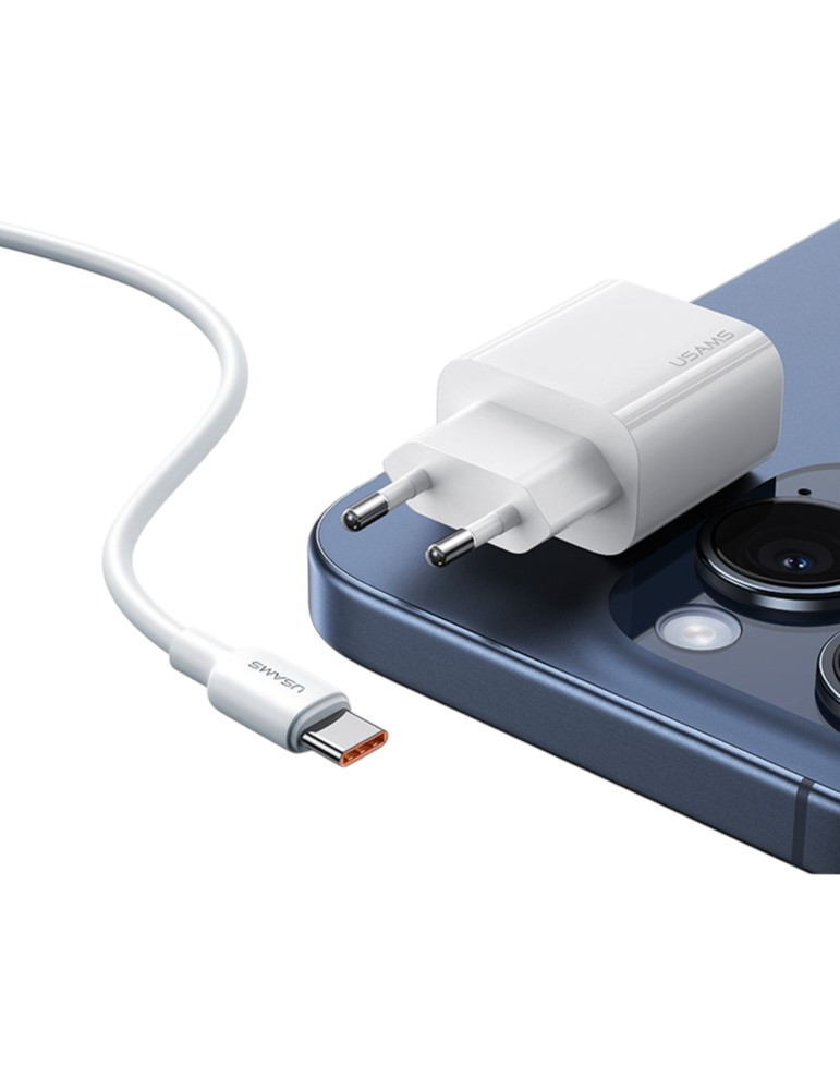USAMS Chargeur Secteur 20W + Câble USB-C vers USB-C 60W