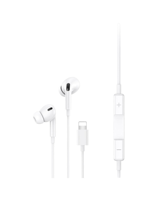 USAMS Ecouteurs Filaires Lightning 1,2m (Blanc)