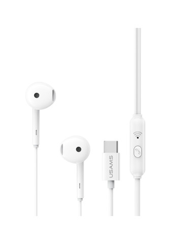 USAMS Ecouteurs Filaires Numérique USB-C 1,2m (Blanc)