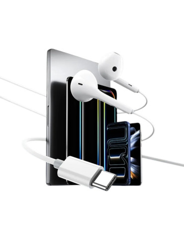USAMS Ecouteurs Filaires Numérique USB-C 1,2m (Blanc) 2