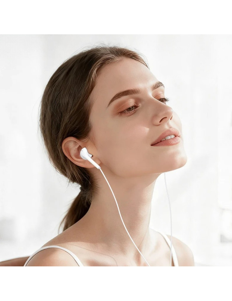 USAMS Ecouteurs Filaires Numérique USB-C 1,2m (Blanc)