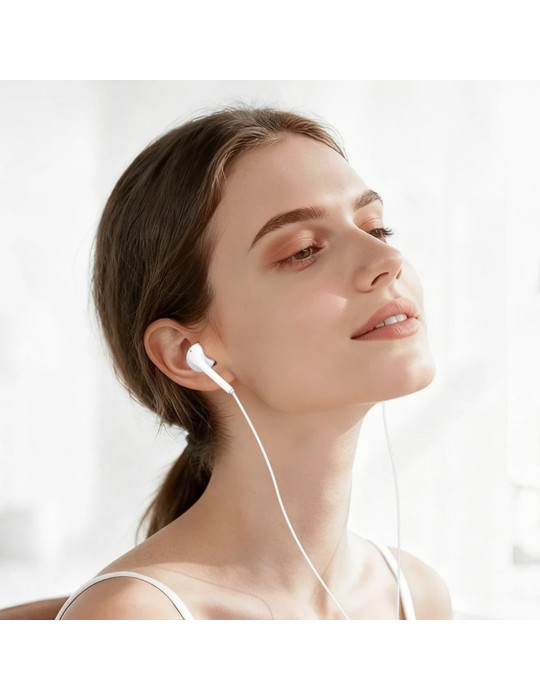 USAMS Ecouteurs Filaires Numérique USB-C 1,2m (Blanc)