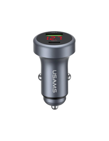 USAMS Chargeur Voiture en Aluminium 45W 2 ports