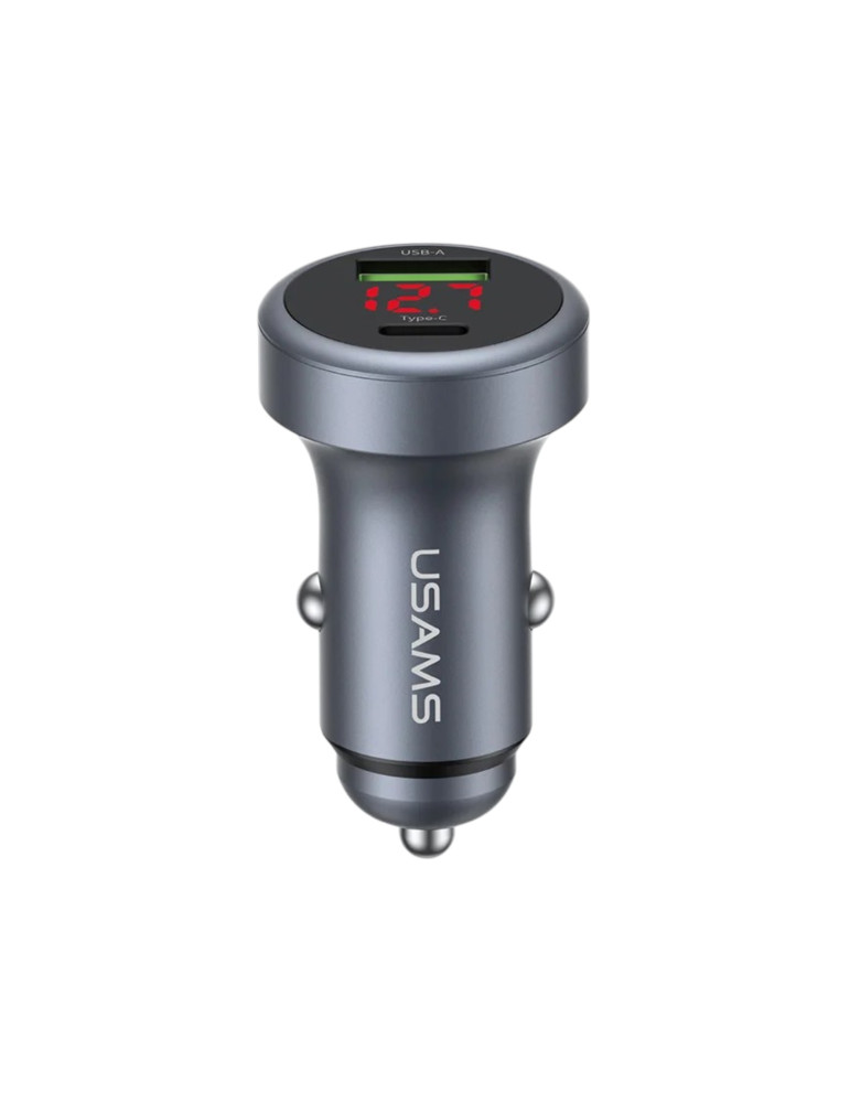 USAMS Chargeur Voiture en Aluminium 45W 2 ports