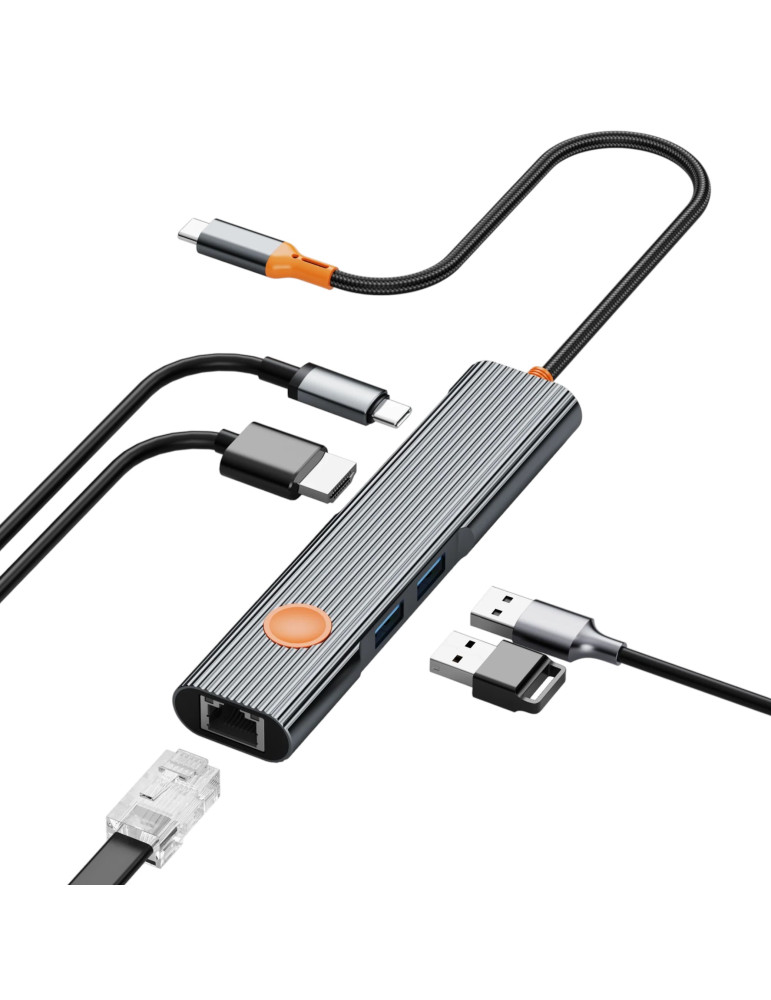 WIWU Hub Travel series USB-C 5-en-1 (Gris)
