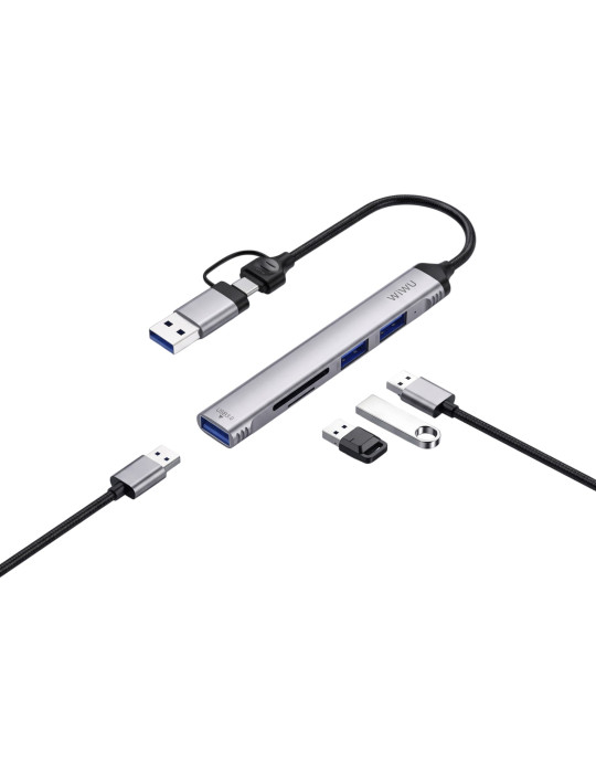 WIWU Hub Zolo USB-C 5-en-1 (Gris)