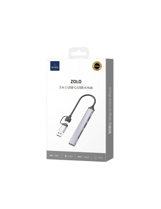 WIWU Hub Zolo USB-C 5-en-1 (Gris)