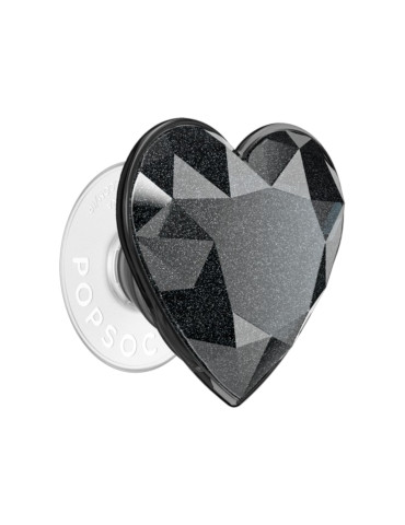 POPSOCKET PopGrip Cristal Cœur Noir Pailleté