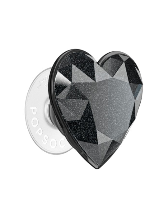 POPSOCKET PopGrip Cristal Cœur Noir Pailleté
