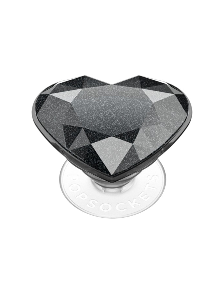POPSOCKET PopGrip Cristal Cœur Noir Pailleté