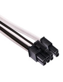CORSAIR Premium m Sleeved Split PCIe T4 Blanc/Noir