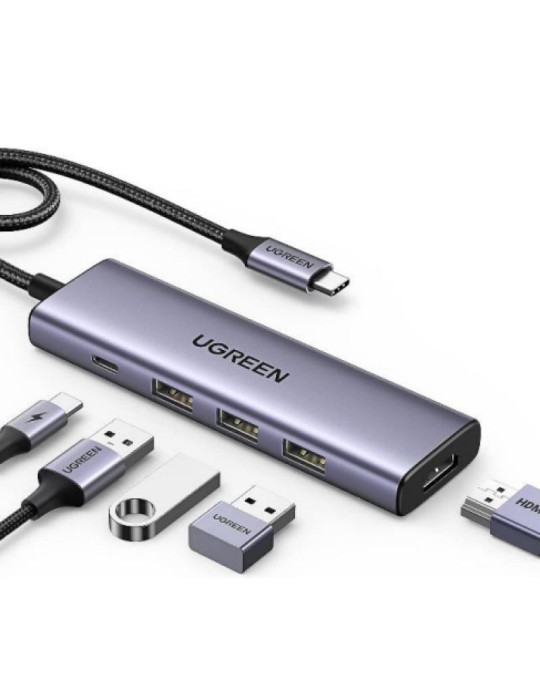 UGREEN Hub 5 en 1 3xUSB3.2/USB-C/HDMI 4K *15596