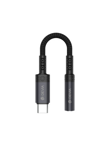 DEVIA Adaptateur USB-C vers Jack 3.5mm (Noir) (EC608)