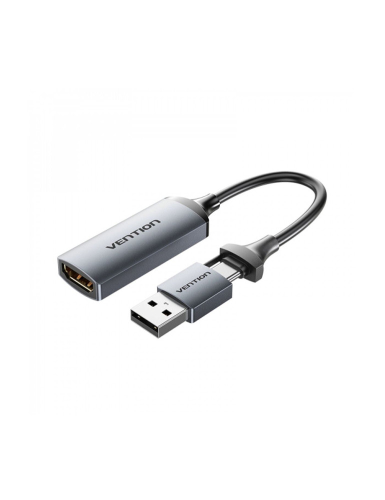 VENTION Carte de Capture Vidéo HDMI-A vers USB-C/USB-A 0,1m (Gris)