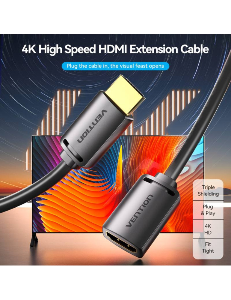 VENTION Câble HDMI Mâle vers Femelle 4K PVC (5m) | DOTIRI