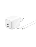 BELKIN Chargeur Secteur 67W 2 Ports USB-C + Câble USB-C vers USB-C 2m (Blanc)