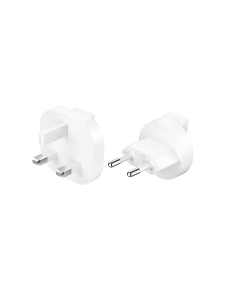 BELKIN Chargeur Secteur GaN 3 Ports 100W Avec Adaptateur Voyage (Blanc)