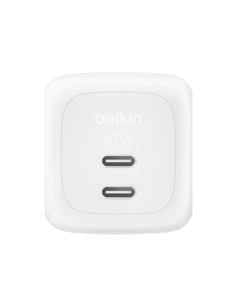 BELKIN Chargeur Secteur GaN 2 Ports USB-C 67W (Blanc)