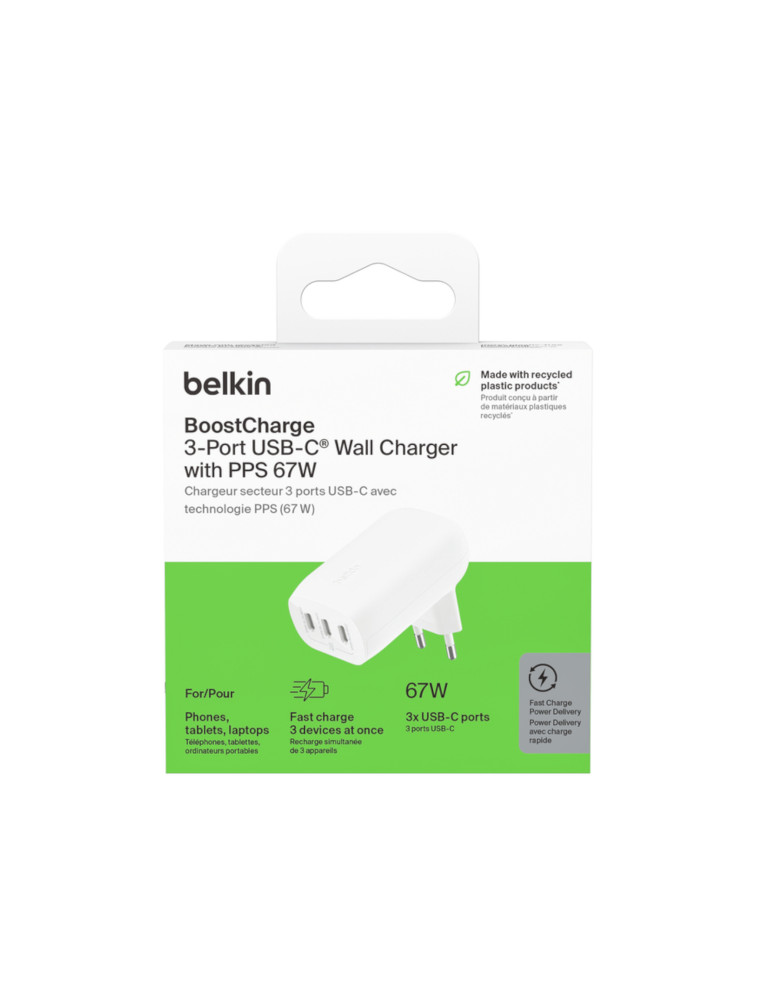 BELKIN Chargeur Secteur (3 USB-C) (67W)
