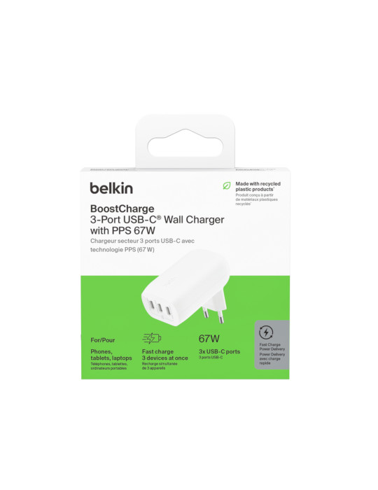 BELKIN Chargeur Secteur (3 USB-C) (67W)