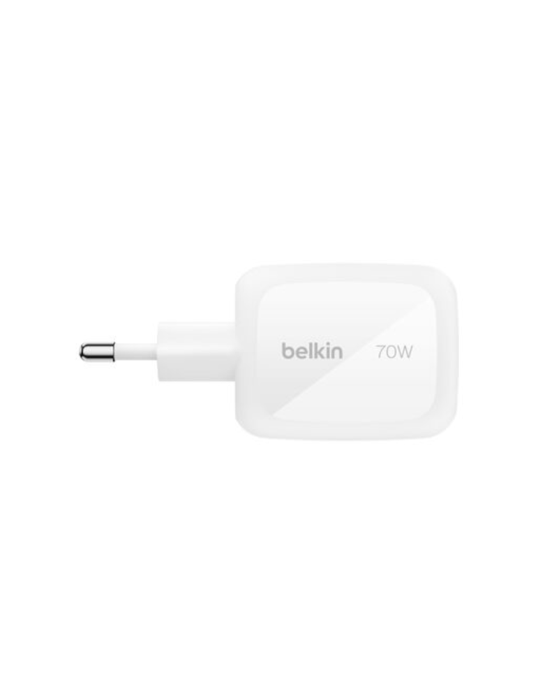 BELKIN Chargeur Secteur GaN 3 Ports 70W Avec Adaptateurs Voyage (Blanc)