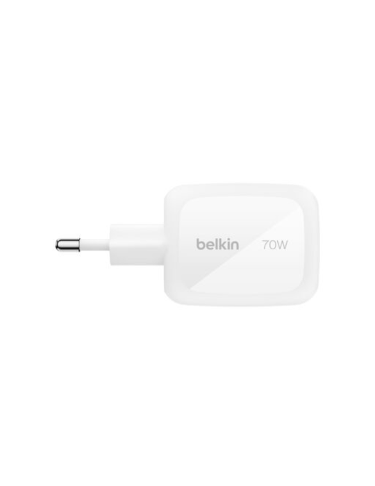 BELKIN Chargeur Secteur GaN 3 Ports 70W Avec Adaptateurs Voyage (Blanc)