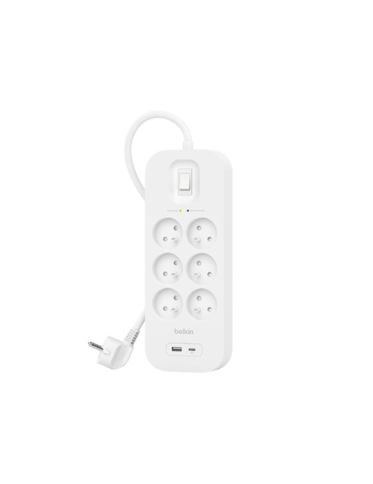 BELKIN Multiprise Parafoudre 6 Prises (USB-A + USB-C)