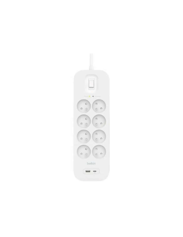 BELKIN Multiprise parafoudre 8 prises + USB-C + USB-A (2m)