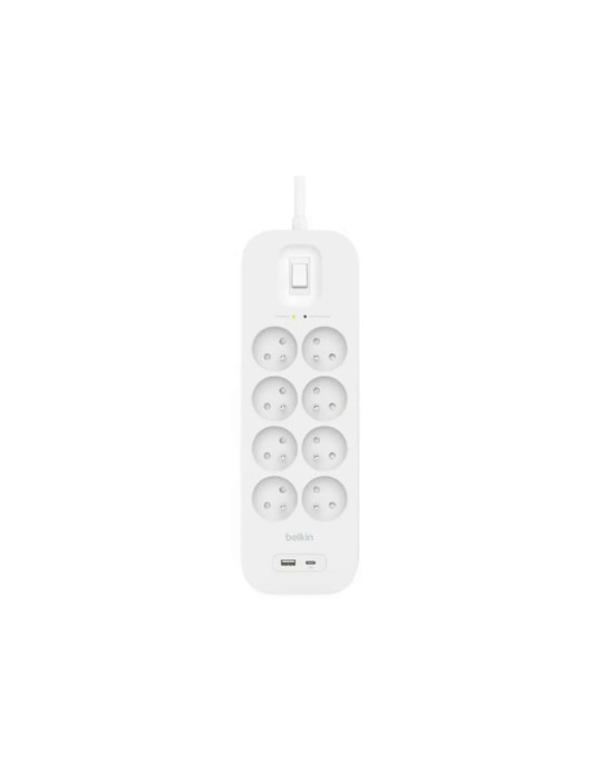 BELKIN Multiprise parafoudre 8 prises + USB-C + USB-A (2m)