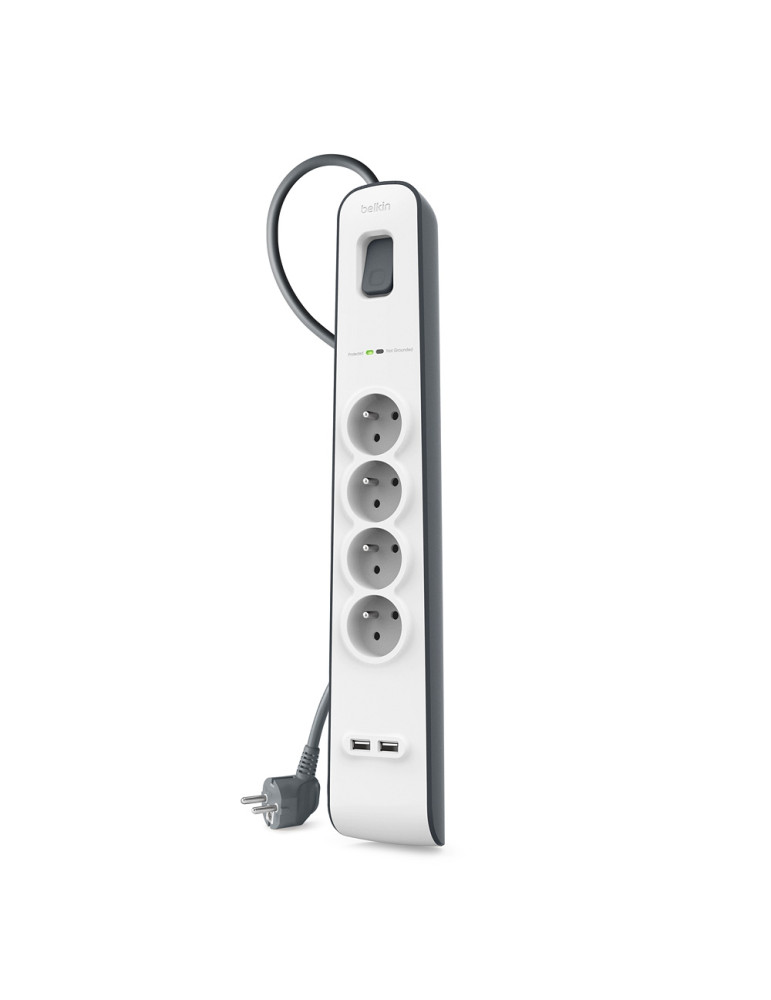 BELKIN Multiprise/Parafoudre 4 prises + 2 USB (2m)